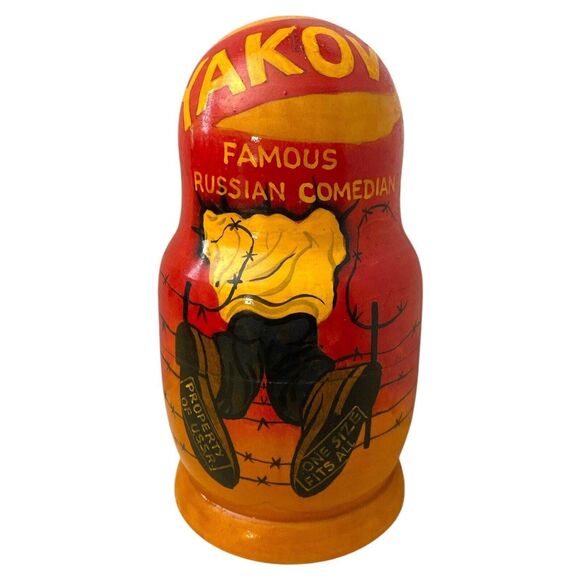 Yakov Smirnoff Nesting Dolls: Hand-Painted USSR Satire, Limited Edition - Picture 5 of 11